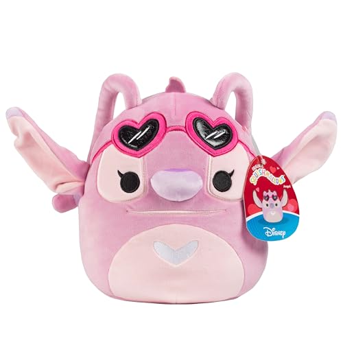 Squishmallows Disney 20,3 cm Engel Valentinstag Plüsch – Offiziell lizenziertes Kellytoy – Sammlerstück weich & quetschbar rosa genäht Stofftier Spielzeug – Fügen Sie zu Ihrer Truppe hinzu – Geschenk von Squishmallows