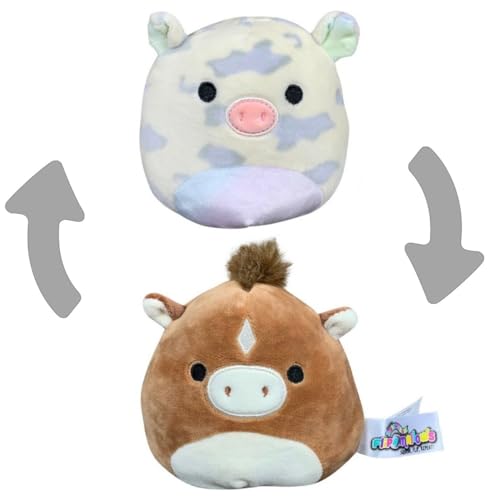 Squishmallows - Flip-A-Mallows 12 cm (5") - 2 in 1 Harry das Pferd & Rosie das Schwein Kuscheltier Plüschtier Wendetier von Squishmallows