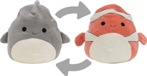 Squishmallows - Flip-A-Mallows 12 cm (5") - 2 in 1 Ricky der Clownfisch & Gordon der Hai Kuscheltier Plüschtier Wendetier von Squishmallows