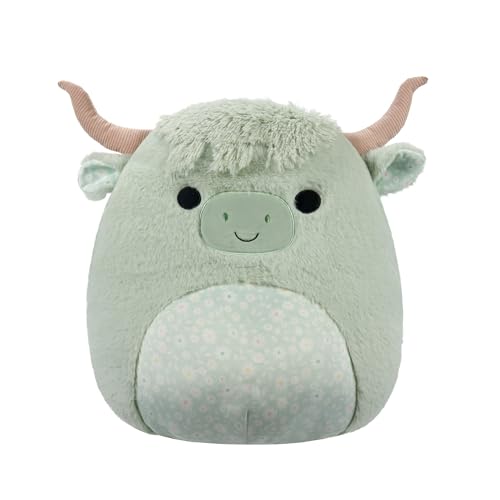 Squishmallows FuzzAMallow Hochlandkuh Plüsch, 30,5 cm, Mintgrün von Squishmallows