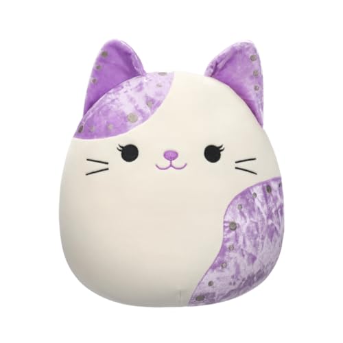 Squishmallows FuzzAMallows Plüschtier Rune die Glückskatze 30 cm – Seltene Samt Exklusiv 2024 von Squishmallows