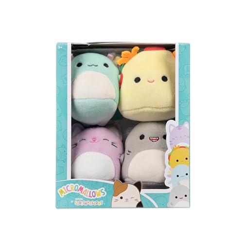 Squishmallows Micromallows SQMM0004-4er Pack, superweiche Mini, 6,5 cm Plüschfiguren, Gordon, Tex, Tabitha & Irina Squishmallows Micromallows SQMM0004-4er Pack, superweiche Mini, 6,5 cm Plüschfiguren, Gordon, Tex, Tabitha & Irina von Squishmallows