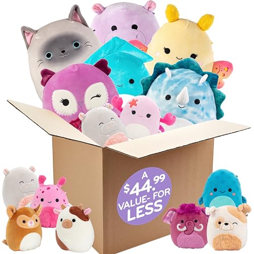 Squishmallows Mystery One 25,4 cm und zwei 12,7 cm 3 Quish-Vorteilspackung – Holen Sie sich ein Jumbo und zwei Mini-Jazwares-Plüschtiere für weniger – Sammlerstück, weiches und quetschbares Stofftier Squishmallows Mystery One 25,4 cm und zwei 12,7 cm 3 Quish-Vorteilspackung – Holen Sie sich ein Jumbo und zwei Mini-Jazwares-Plüschtiere für weniger – Sammlerstück, weiches und quetschbares Stofftier von Squishmallows