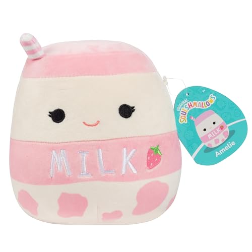 Squishmallows Original 20,3 cm Amelie The Strawberry Milk – Offizieller Jazwares Plüsch – Sammlerstück Weiches Squishy Food Stuffed Animal Toy – Geschenk für Kinder, Mädchen & Jungen von Squishmallows
