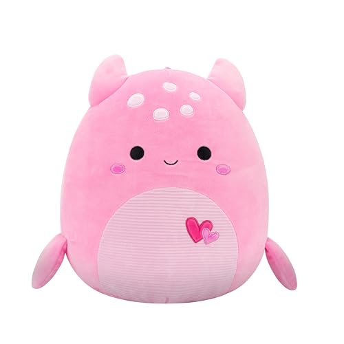 Squishmallows Original 30.5 cm Artin The Pink Loch Ness Monster with Hearts - Official Jazwares Valentine Plush (Medium) von Squishmallows