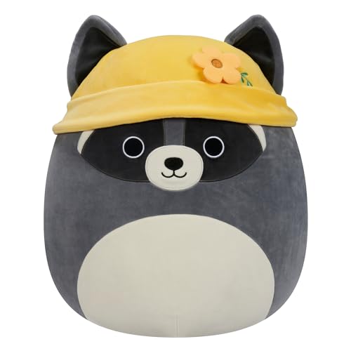 Squishmallows Original 35,6 cm Rocky Grey Waschbär mit gelbem Fischerhut - Offizieller Jazwares großer Plüsch Squishmallows Original 35,6 cm Rocky Grey Waschbär mit gelbem Fischerhut - Offizieller Jazwares großer Plüsch von Squishmallows