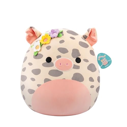 Squishmallows Original 40,6 cm Rosie das gepunktete Schwein mit Blumennadel – Offizieller Jazwares Plüsch (groß) von Squishmallows