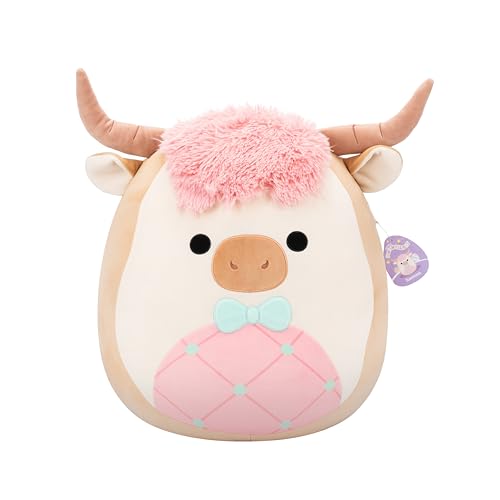 Squishmallows Original 50,8 cm Samson The Cookie Highland Cow with Bowtie - Official Jazwares Easter Plush (Jumbo) von Squishmallows