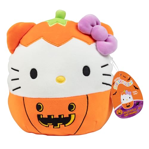 Squishmallows Original Hello Kitty Jack O' Laterne – Offizieller Jazwares Halloween-Kürbis-Plüsch, Sammlerstück, weiches und quetschbares Sanrio-Plüschtier, Geschenk für Kinder, Mädchen und Jungen von Squishmallows
