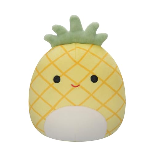 Squishmallows Original Jazwares Plüschtier Maui gelbe Ananas mit weißem Bauch, 12,7 cm von Squishmallows