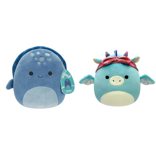 Squishmallows SQCR04118 - Truman die Blaue Lederschildkröte 19 cm & SQCR04125 - Tatiana der Drache 19 cm, offizielles Kelly Toys Plüsch, superweiches Kuscheltier Squishmallows SQCR04118 - Truman die Blaue Lederschildkröte 19 cm & SQCR04125 - Tatiana der Drache 19 cm, offizielles Kelly Toys Plüsch, superweiches Kuscheltier von Squishmallows
