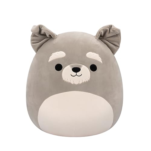 Squishmallows SQCR07712 - Shaun der graue Schnauzer 40 cm, offizielles Jazwares Plüsch, superweiches Kuscheltier von Squishmallows