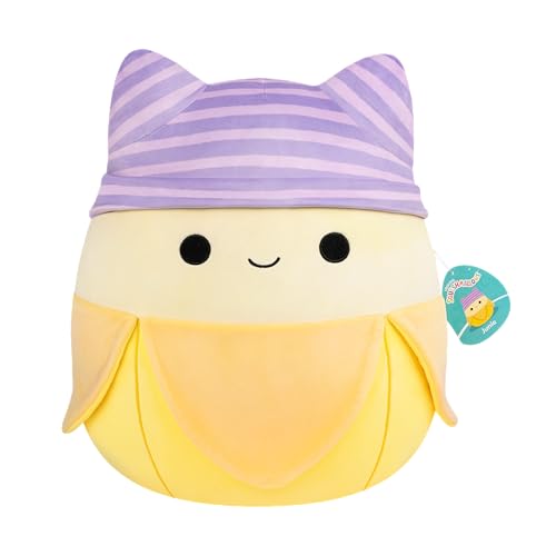 Squishmallows SQCR08608 - Junie die Banane mit Katzenmütze 40 cm, offizielles Jazwares Plüsch, superweiches Kuscheltier von Squishmallows