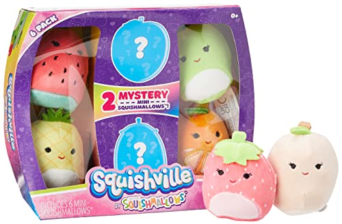 Squishville SQM0068 Mystery, sechs 5,1 cm, Minimallow Plüsch, unwiderstehlich weiche, Bunte Früchte, Mini-Pfirsich, Ananas und Wassermelonen-Squishmallows, Fruit Squad Squishville SQM0068 Mystery, sechs 5,1 cm, Minimallow Plüsch, unwiderstehlich weiche, Bunte Früchte, Mini-Pfirsich, Ananas und Wassermelonen-Squishmallows, Fruit Squad von Squishville