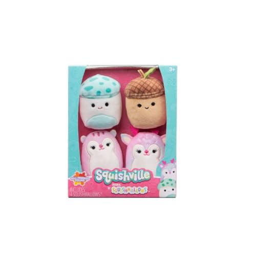 Squishville SQM0470-4er Pack Herbstfreunde Squad, superweiche Mini-Squishmallows, 5cm Plüschfiguren von Squishville