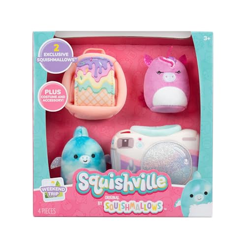 Squishville SQM0515 - Accessoire Set - Wochenend-Ausflug, superweiche Mini-Squishmallows, 5cm Plüschfiguren mit Zubehör Squishville SQM0515 - Accessoire Set - Wochenend-Ausflug, superweiche Mini-Squishmallows, 5cm Plüschfiguren mit Zubehör von Squishville