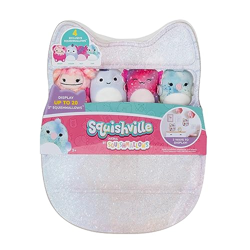 Squishville by Original Squishmallows Spiel- und Präsentationsaufbewahrung, 4 5,1 cm große Plüschtiere im Lieferumfang enthalten, Big Foot, Axolotl, Papagei, Chamäleon, Schaukasten zum Aufhängen oder Squishville by Original Squishmallows Spiel- und Präsentationsaufbewahrung, 4 5,1 cm große Plüschtiere im Lieferumfang enthalten, Big Foot, Axolotl, Papagei, Chamäleon, Schaukasten zum Aufhängen oder von Squishville
