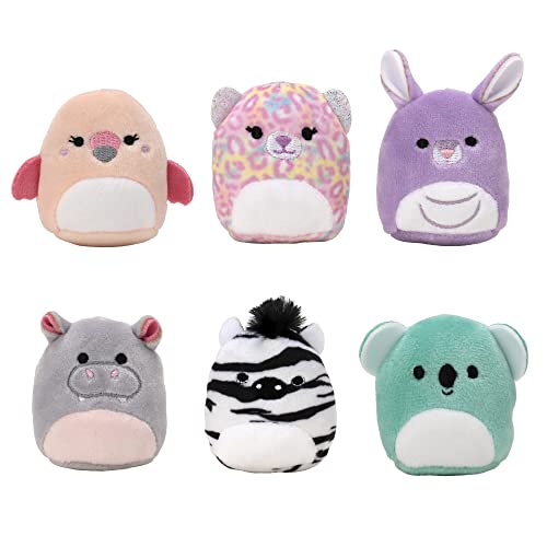 Squishville by Squishmallows SQM0144 Wildlife Squad-Six 5,1 cm Mini-Charaktere, inklusive Michaela und Kiki Plus Vier Mystery-Figuren, unwiderstehlich weicher, bunter Plüsch, Mehrfarbig von Squishville