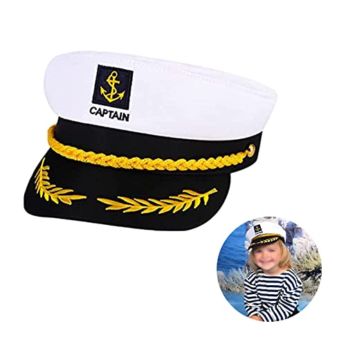 Sqxaldm Kapitänsmütze Verstellbare Marine Seemann Hut Kapitän Yacht Hut Kapitänsmütze Damen Männer Erwachsene Matrosenmütze Seemann Hut für Karneval Thema Party Party Cosplay (1 Stück Weiß) von Sqxaldm