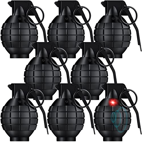 Sratte 8 Stück Kunststoff-Handgranaten mit realistischen Soundeffekten und blinkendem Licht, Spielzeuggranaten, gefälschte Granaten, Militärspielzeug für Rollenspiele, Armee, Rollenspiele Sratte 8 Stück Kunststoff-Handgranaten mit realistischen Soundeffekten und blinkendem Licht, Spielzeuggranaten, gefälschte Granaten, Militärspielzeug für Rollenspiele, Armee, Rollenspiele von Sratte