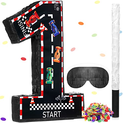 Sratte Piñata mit Rennwagen-Nummer, klein, Rennsport-Piñata mit Augenbinde, Fledermaus und Konfetti für Jungen, Rennwagen, Motto-Party, Geburtstag, Jahrestag, Feier, Partyzubehör, 40,6 x 27,6 x 7,6 cm Sratte Piñata mit Rennwagen-Nummer, klein, Rennsport-Piñata mit Augenbinde, Fledermaus und Konfetti für Jungen, Rennwagen, Motto-Party, Geburtstag, Jahrestag, Feier, Partyzubehör, 40,6 x 27,6 x 7,6 cm von Sratte