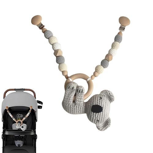 Srcasy Kinderwagenkette Koala Design, 44 x 7 cm Baby Kinderwagenspielzeug Mädchen Junge, Tierform Kinderwagenspielzeug Mit Glocke, Holz Kinderwagenkette Geschenk Srcasy Kinderwagenkette Koala Design, 44 x 7 cm Baby Kinderwagenspielzeug Mädchen Junge, Tierform Kinderwagenspielzeug Mit Glocke, Holz Kinderwagenkette Geschenk von Srcasy