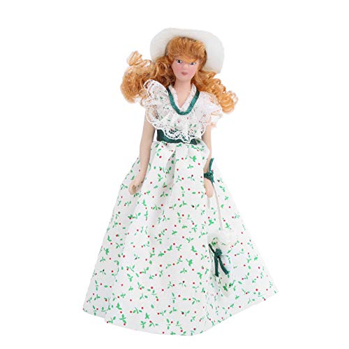 1:12 Miniatur-Puppe, Porzellan, grünes Kleid, Damen, elegante Puppenhauszubehör, 1:12, Miniatur-Puppenhaus, Dekoration, Puppenhauszubehör von Srliya