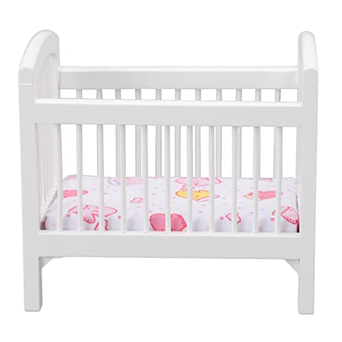 1:12 Puppenhaus, Mini-Möbel, Modell, Kunsthandwerk, Kinderzimmer, Mikroszene, weiß, Kleines Bett, Puppenbett aus Holz, Sicher, Niedlich, Glänzend, Lebendig, Puppenhaus-Krippe 1:12 Puppenhaus, Mini-Möbel, Modell, Kunsthandwerk, Kinderzimmer, Mikroszene, weiß, Kleines Bett, Puppenbett aus Holz, Sicher, Niedlich, Glänzend, Lebendig, Puppenhaus-Krippe von Srliya