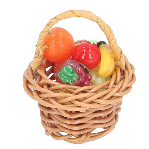 3 Stück Puppenhaus-Obstkorb, Realistischer Miniatur-Gewebekorb mit 30 Stück Obstmodellen für Puppenhaus-Zubehör, Reise--Ornamente, Kunststoff, Harz, Grasrebe, 3 Stück Puppenhaus-Obstkorb, Realistischer Miniatur-Gewebekorb mit 30 Stück Obstmodellen für Puppenhaus-Zubehör, Reise--Ornamente, Kunststoff, Harz, Grasrebe, von Srliya