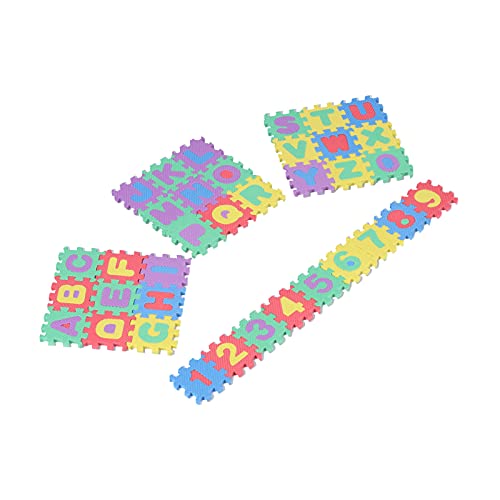 36 Stück Ineinandergreifende Puzzle-Spielmatte, Mini-Alphabet-Zahlen-Puppenhaus-Matte, Lernspielzeug von Srliya
