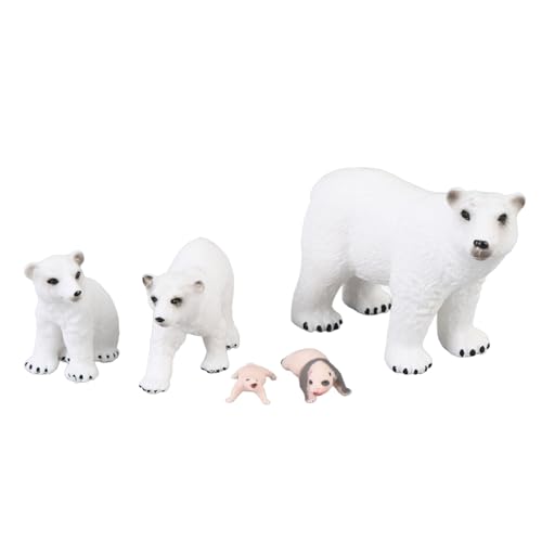 5 Stücke Simulation Tier Modell Simulation Eisbär Wachstum Ornament Kinder Kognitiven Wachstumszyklus Tier Spielzeug für Kinder von Srliya