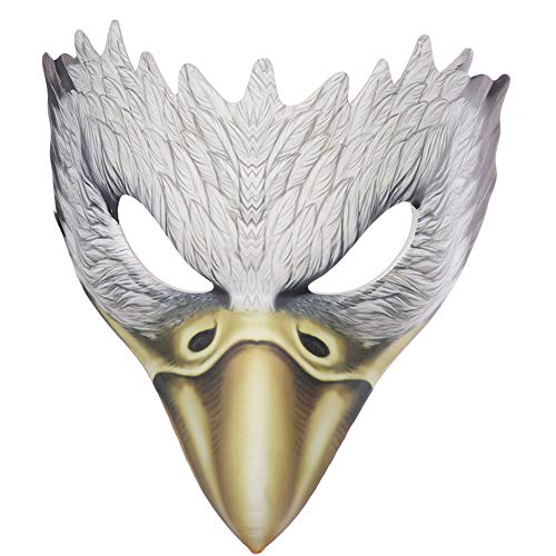 Außergewöhnliche Halloween-Karnevalsmaske mit Weißem Adler aus PU-Leder und Eva – Erstklassiges Party-Kostümzubehör (grau) von Srliya