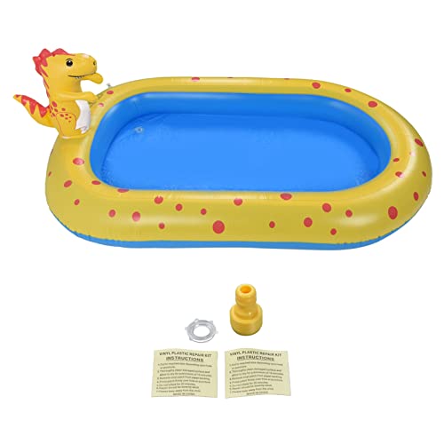 Dinosaurier-Aufblasbares Kinder-Wasserspielbecken, Aufblasbares Schwimmbad für Kinder Im Freien, Hinterhof, Niedlicher Dinosaurier-Sprinkler-Pool, Geschenke, 170 X 104 X 66 cm von Srliya