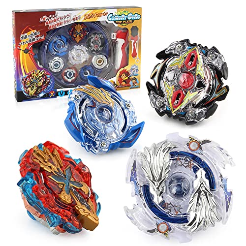 Gyro-Spielzeug-Set, Kinderspielzeug, Gyroskop, Kampfkreisel, Kinderkreisel, 4-in-1, Ausgezeichnete Balance, Starke Schlagfestigkeit, Kampfkreisel mit Griff, Launcher-Stadion (Blau) von Srliya