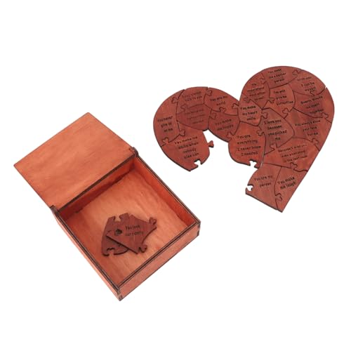 Herzpuzzle aus Holz, Valentinstag, Herzform-Puzzles, Romantische Liebesherz-Puzzles mit Box für den Hochzeitstag von Srliya