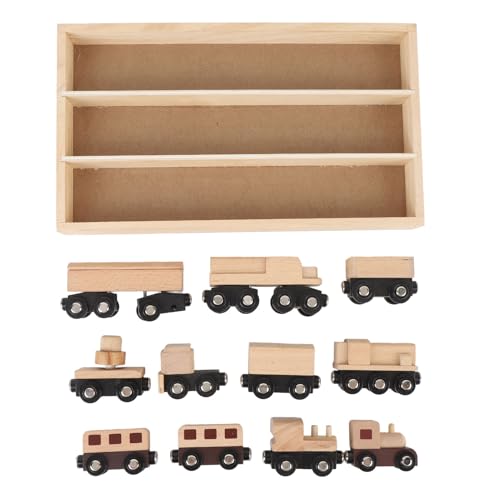 Hölzerne Farbzug Set Kleines Zugspielzeugszenen -Szene mit Dem Zug für Kinder über 2 Jahre Kompatibel mit Dem Bahngleise für Kinder von Srliya