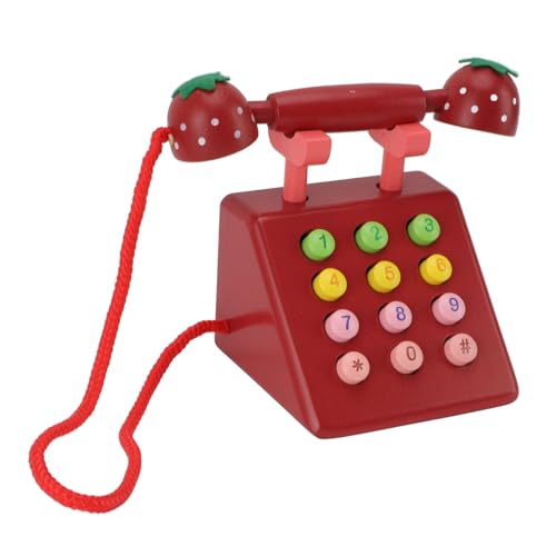 Hölzerne Telefondekoration High Simulation Bildung Niedliche Dekorative Telefonmodell Desktop -Dekoration für Home Office Cafe (Rot) von Srliya