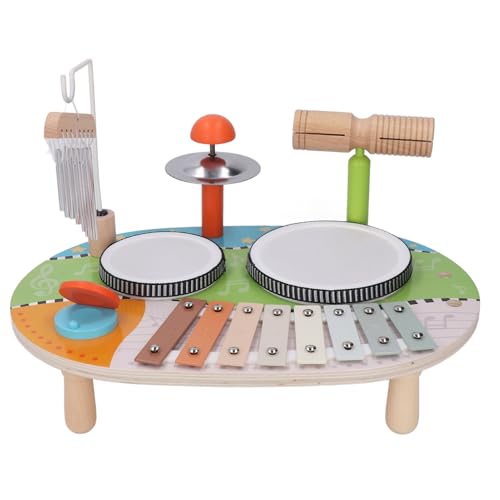 Holz-Schlaginstrumente-Set, Kinder-Schlagzeug-Set, Multifunktionale Trommel und Windspiele, Schlaginstrument, Musik, Aufklärung, Früherziehung, Spielzeug für Kinder Holz-Schlaginstrumente-Set, Kinder-Schlagzeug-Set, Multifunktionale Trommel und Windspiele, Schlaginstrument, Musik, Aufklärung, Früherziehung, Spielzeug für Kinder von Srliya