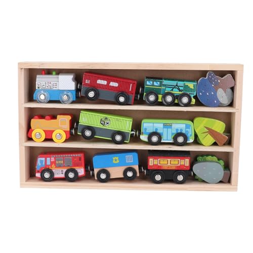 Holzeisenbahn-Set, Kinderfreundlich, Sicher, Farbenfroh, Leicht, Holzspielzeug-Eisenbahn-Set mit Präsentationsbox für und Mädchen Holzeisenbahn-Set, Kinderfreundlich, Sicher, Farbenfroh, Leicht, Holzspielzeug-Eisenbahn-Set mit Präsentationsbox für und Mädchen von Srliya