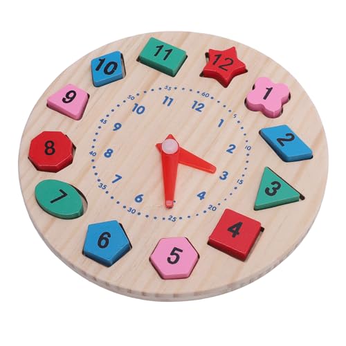 Holzformfarbe Sortierung Uhr Lernzeit Aktivitäts -Set Unterrichtszahlen Blockiert Bildungsspielzeug für Kindergarten von Srliya