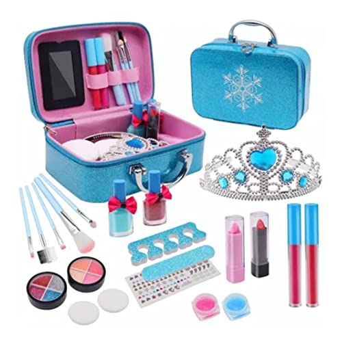 -Make-up-Set mit -Motiv, Reichhaltiges Make-up-Spielzeug Fördert die Kreativität, Geburtstagsgeschenke, Waschbar und Sicher, Kompakt und Bequem für , Kunststoff, Blau -Make-up-Set mit -Motiv, Reichhaltiges Make-up-Spielzeug Fördert die Kreativität, Geburtstagsgeschenke, Waschbar und Sicher, Kompakt und Bequem für , Kunststoff, Blau von Srliya