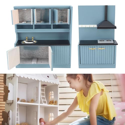 Miniatur-Küchenmöbel-Set, Handgefertigtes Puppenhaus-Möbelset aus Holz, Miniatur-Küchendekoration Im Maßstab 1:12 für Puppenhaus, Birkenmaterial Miniatur-Küchenmöbel-Set, Handgefertigtes Puppenhaus-Möbelset aus Holz, Miniatur-Küchendekoration Im Maßstab 1:12 für Puppenhaus, Birkenmaterial von Srliya