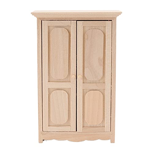 Puppenhaus-Doppeltürschrank, Miniatur-Kleiderschrank aus Birkenholz für 1/12 Puppenhaus-Dekorzubehör, Robust und Langlebig, Ideales für Puppenhaus-Enthusiasten, 5,8 X 3,4 X 1,6 Puppenhaus-Doppeltürschrank, Miniatur-Kleiderschrank aus Birkenholz für 1/12 Puppenhaus-Dekorzubehör, Robust und Langlebig, Ideales für Puppenhaus-Enthusiasten, 5,8 X 3,4 X 1,6 von Srliya