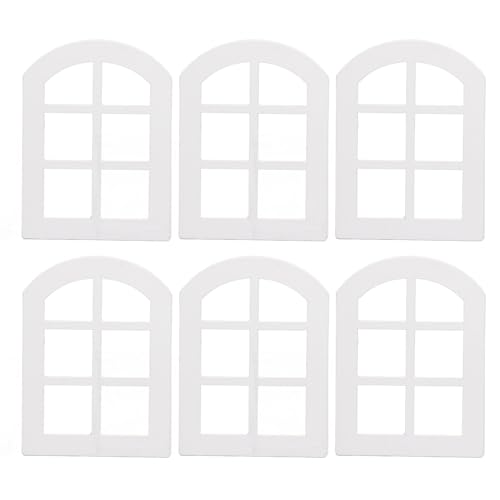 Puppenhausfenster Miniatur 6PCS Puppenhausfenster Miniaturfensterrahmen Ornament Maßstab 1:12 Puppenhausmöbel Winzige Holzfenster Zur Dekoration von Srliya