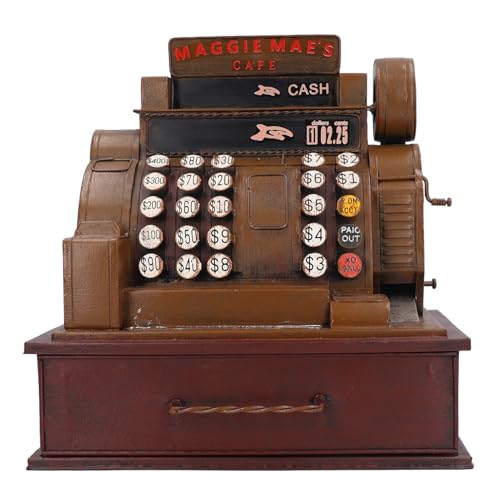 Retro-Registrierkassen-Modell, Vintage-Registrierkassen-Eisen-Kunst-Requisiten, Dekorative Verzierung, Stressabbauendes Vintage-Registrierkassen-Dekor-Modell für Büro und Zuhause Retro-Registrierkassen-Modell, Vintage-Registrierkassen-Eisen-Kunst-Requisiten, Dekorative Verzierung, Stressabbauendes Vintage-Registrierkassen-Dekor-Modell für Büro und Zuhause von Srliya