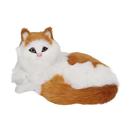 Simulation Pelzige Katze Figur Startseite Niedliche Lustige Kunstpelz Katze Dekorative Statue für Kind Erwachsene von Srliya