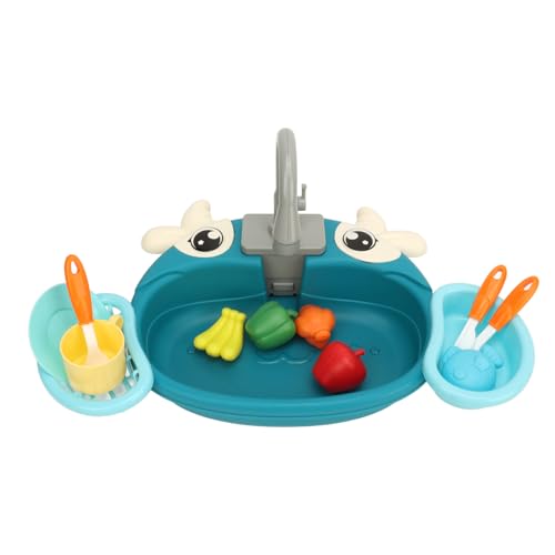 Spielzeug für Elektrische Küchenspülmaschinen, Simulation, Innovatives Zirkulierendes Wasser, Interaktives Kinder-Spülbeckenspielzeug für Kinder, Geschenke (Blau) von Srliya