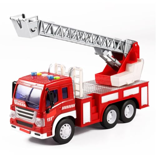 Srliya 1:16 Sound und Licht Feuerwehrauto für Kinder Kinderspielzeug Reibungsbetriebene Trägheitsfahrzeuge Autos Überraschungsspielzeug (1) von Srliya