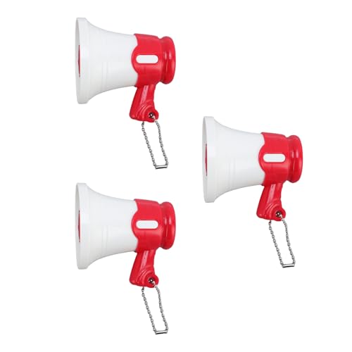 Srliya 3pcs Mini Megaphone Spielzeug Kinder Funny Music Lautsprecher Keychain mit Eingebauten Liedern Rollenspiele vor, Spielespiele Requisite für Kinder (Rot) von Srliya