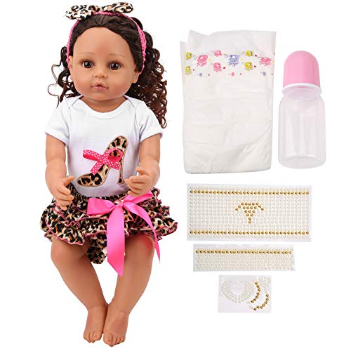 Srliya 55 cm Ganzkörper-lebensechte Baby-Reborn-Puppe mit Lockigem Haar, Kleinkind-Rollenspiel, Mädchen-Puppenspielzeug von Srliya